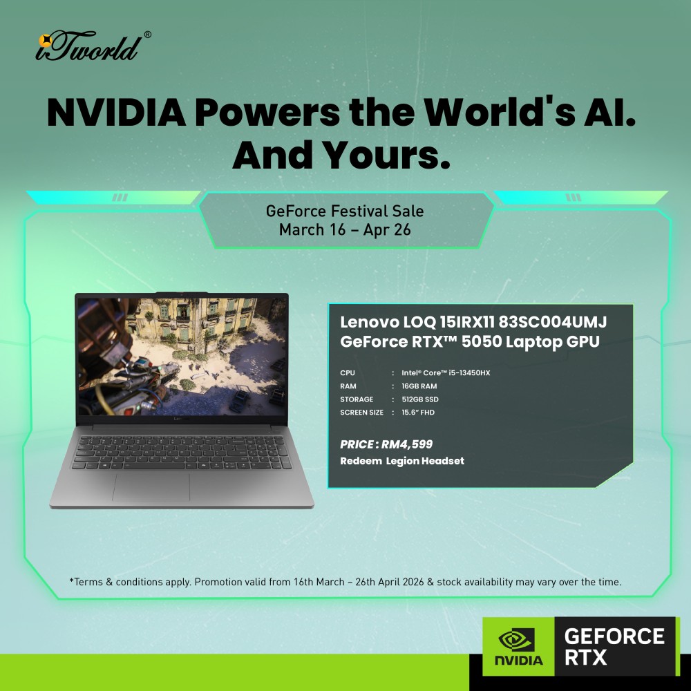 Lenovo LOQ Essential 15IRX11 83SC004UMJ Gaming Laptop (NVIDIA  ® GeForce RTX™ 5050 | C i5-13450HX | 15.6" FHD | 16GB RAM | 512GB SSD | Windows 11 Home)