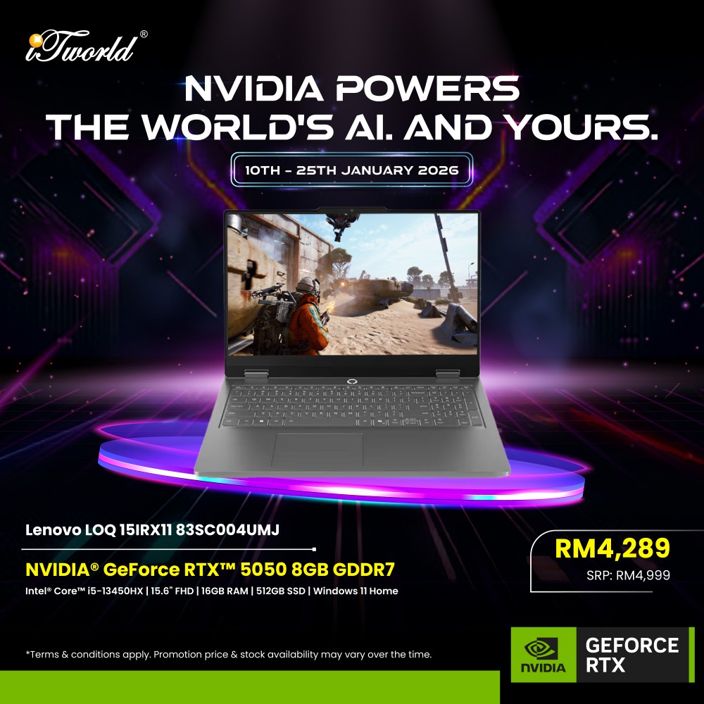 Lenovo LOQ Essential 15IRX11 83SC004UMJ Gaming Laptop (NVIDIA  ® GeForce RTX™ 5050 | C i5-13450HX | 15.6" FHD | 16GB RAM | 512GB SSD | Windows 11 Home)