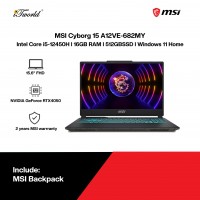 MSI Cyborg 15 A12VE-682MY Gaming Laptop (Intel Core i5-12450H |15.6” FHD | 16GB RAM | 512GB SSD | NVIDIA??® GeForce RTX™ 4050 | Windows 11 Home)