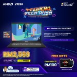 MSI Modern 14 C7M-412MY Laptop (AMD Ryzen™ 7 7730U | 14” FHD | 16GB RAM | 512GB SSD | AMD Radeon™ Graphics | Windows 11 Home | Microsoft Office Home 2024)