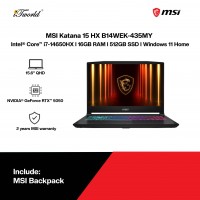 MSI Katana 15 HX B14WEK-435MY Gaming Laptop (Intel??® Core™ i7-14650HX | 15.6" QHD | 16GB RAM | 512GB SSD | NVIDIA??® GeForce RTX™ 5050 8GB | Windows 11 Home)