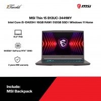 MSI Thin 15 B13UC-3441MY Gaming Laptop (Intel Core i5-13420H | 15.6" FHD | 16GB RAM | 512GB SSD | NVIDIA??® GeForce RTX™ 3050 | Windows 11 Home)
