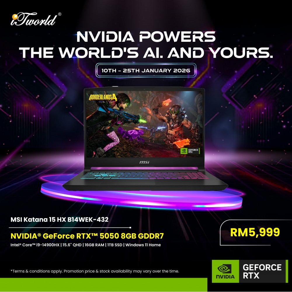MSI Katana 15 HX B14WEK-432MY Gaming Laptop (NVIDIA  ® GeForce RTX™ 5050 | Intel  ® Core™ i9-14900HX | 15.6” QHD | 16GB RAM | 1TB SSD | Windows 11 Home)