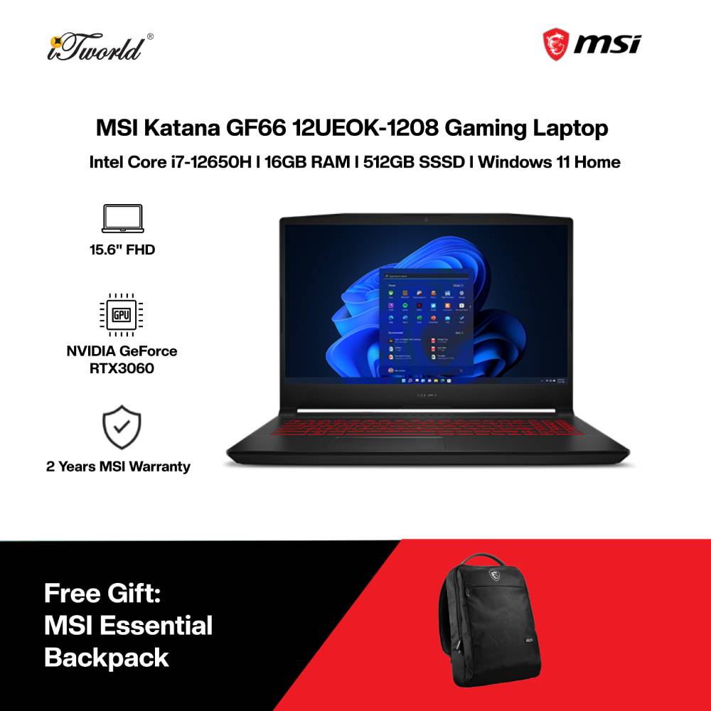 Laptop MSI Katana GF66 Laptop - Intel® Core™ i7