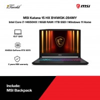 MSI Katana 15 HX B14WGK-284MY Gaming Laptop (Intel Core i7-14650HX | 15.6"QHD | 16GB RAM | 1TB SSD SSD |NVIDIA GeForce RTX5070 | Windows 11 Home)