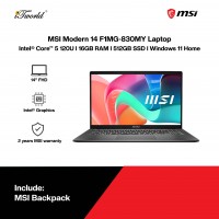 MSI Modern 14 F1MG-830MY Laptop (Intel Core 5-120U | 14" FHD | 16GB RAM | 512GB SSD | Intel Graphics | Windows 11 Home | Microsoft Office Home 2024 + Microsoft 365 Basic | Platinum Gray)
