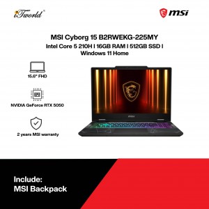MSI Cyborg 15 B2RWEKG-225MY Gaming Laptop (NVIDIA??® GeForce RTX™ 5050 | C 5-210H | 15.6" FHD | 16GB RAM | 512GB SSD | Windows 11 Home)
