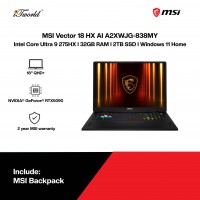 MSI Vector 18 HX AI A2XWJG-838MY Laptop (NVIDIA??® GeForce RTX™ 5090 | Intel Core Ultra 9 275HX | 18" QHD+ | 32GB RAM | 2TB SSD | Windows 11 Home)