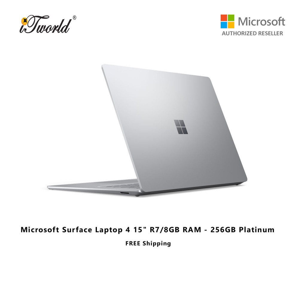 (Surface for Student 10% off) Microsoft Surface Laptop 4 15" R7/8GB RAM - 256GB Platinum - 5UI-00018