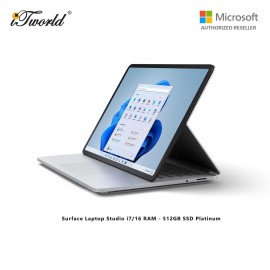(Surface For Student 10% Off) Microsoft Surface Laptop Studio i7/16 RAM - 512GB SSD Platinum - A1Y-00017 + Free 3 Months Pixlr Premium Access - Worth RM100