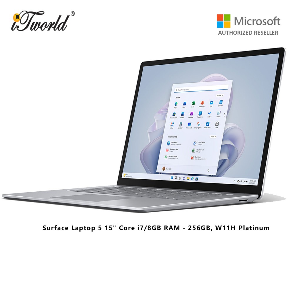 [Pre-Order] Microsoft Surface Laptop 5 15 Core i7/8GB RAM - 256GB, W11H Platinum - RBY-00018 [ETA : 29.11.2022]