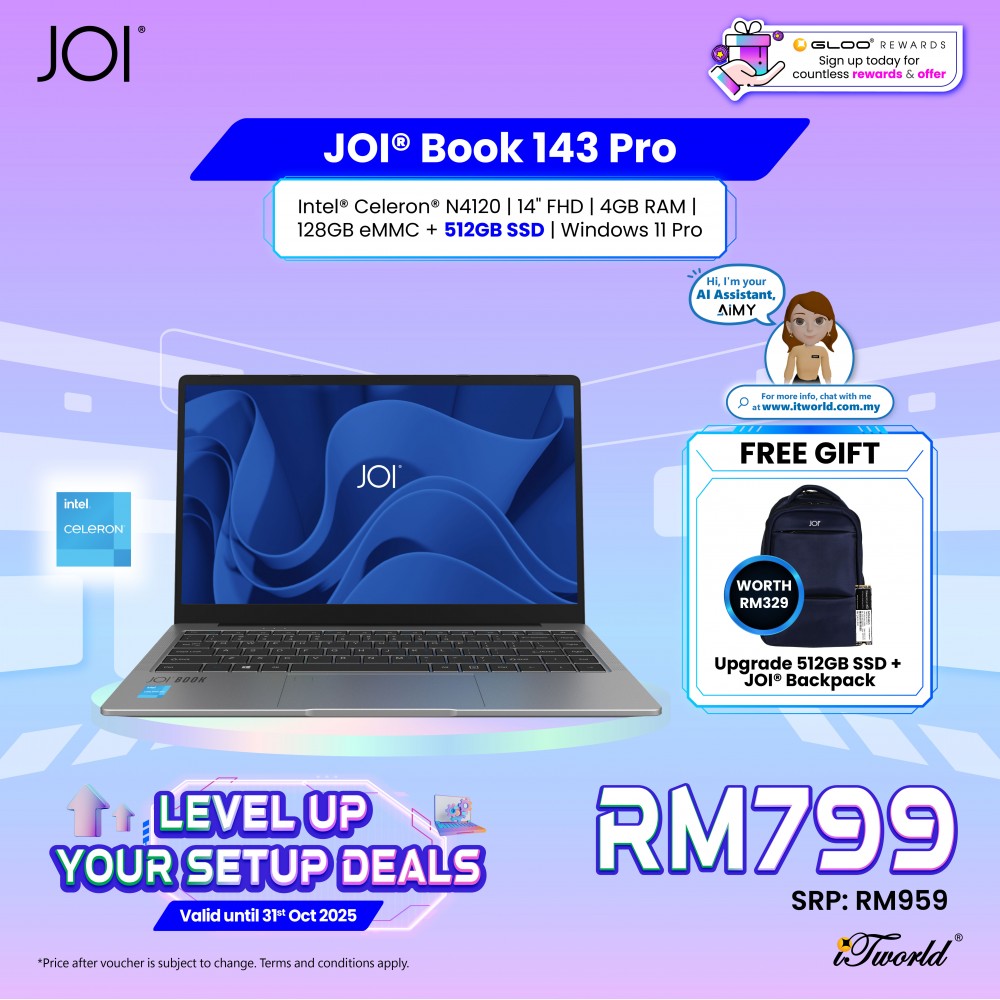 JOI Book 143 Pro (N4120,4GB,128GB eMMC,Integrated,14”,W11Pro) 