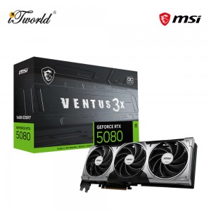 MSI GeForce RTX 5080 16GB GDDR7 VENTUS 3X OC Graphics Card - 912-V513-262