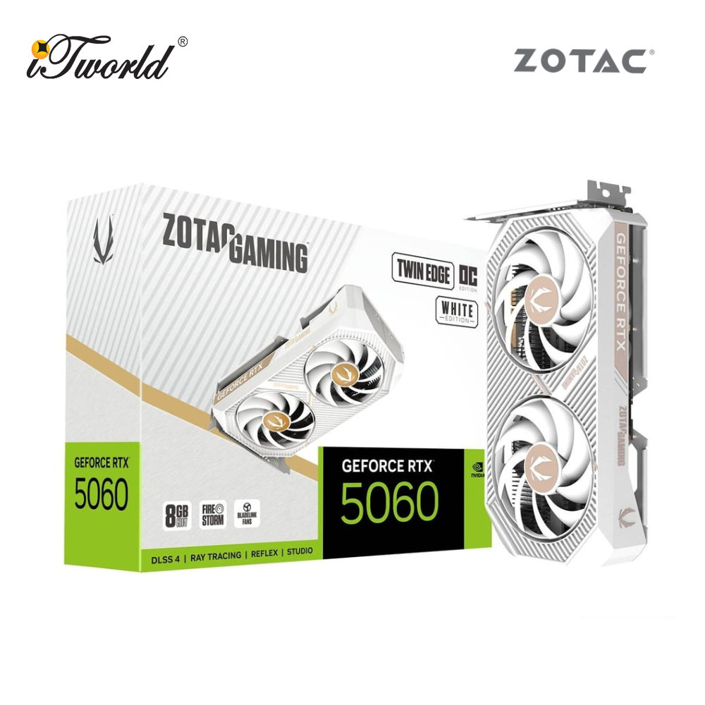 Zotac Gaming GeForce RTX 5060 Twin Edge OC White Edition Graphics Card (ZT-B50600Q-10M)