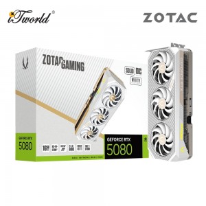 ZOTAC GAMING GeForce RTX 5080 Solid OC White Edition Graphics Card - ZT-B50800Q-10P
