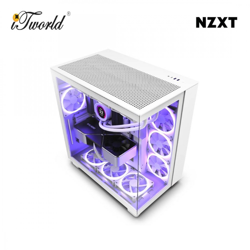 NZXT H9 Flow Mid-Tower Case - White
