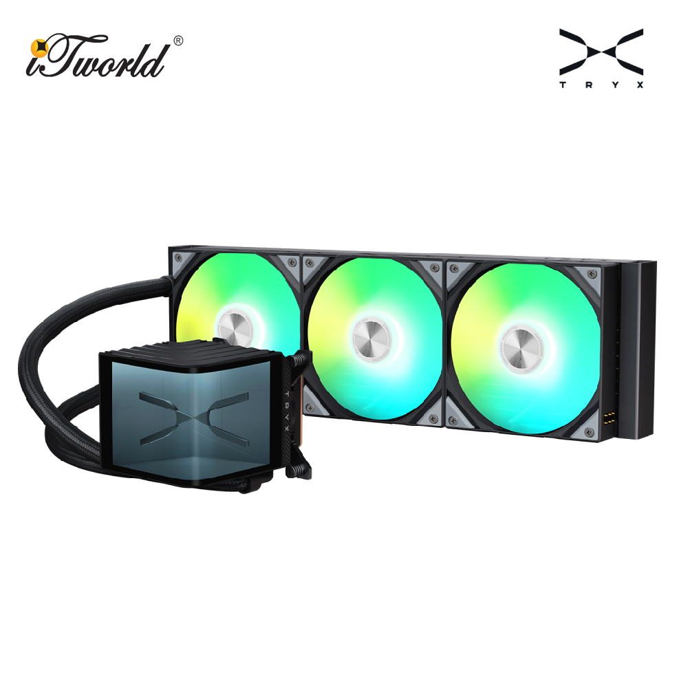 TRYX PANORAMA 360mm ARGB AIO Liquid Cooler - Black (L-P360A-AS3M-G1K)