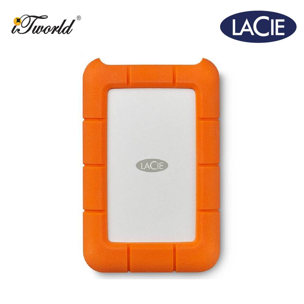 LaCie Rugged 2TB USB 3.1-C With Rescue Portable Hard Drive (STFR2000800)