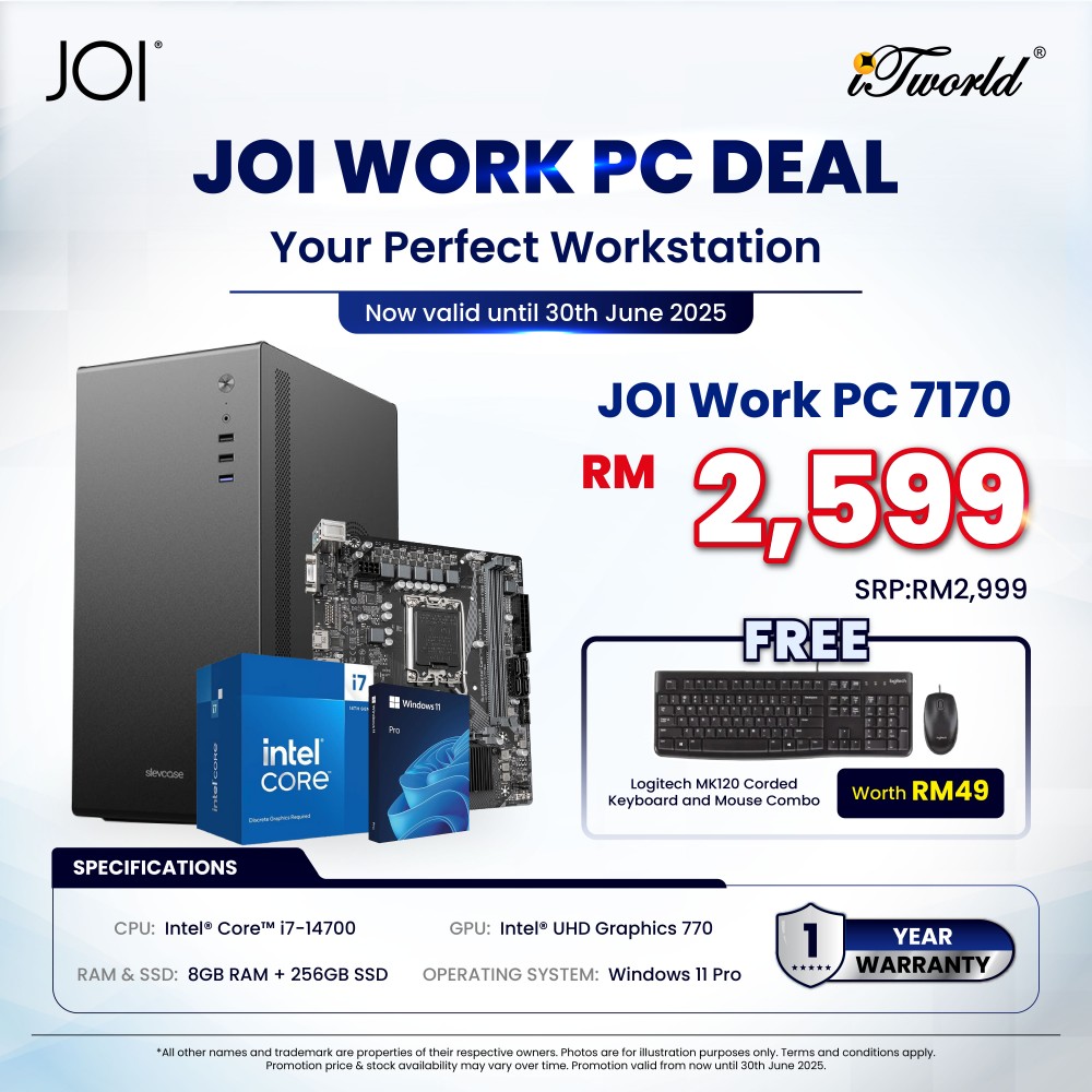 JOI Work PC 7170 (Intel  ® Core™ i7-14700/8GB RAM/256GB SSD/W11P)