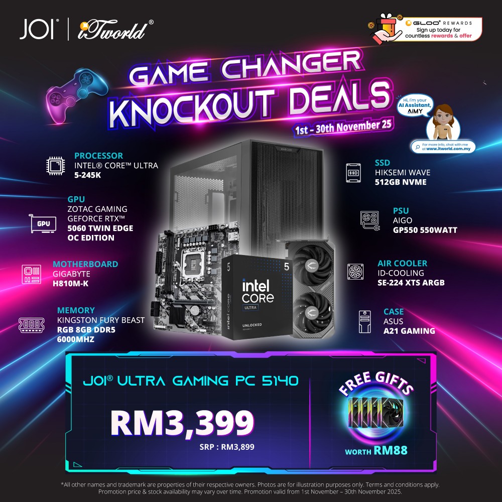 JOI Ultra Gaming PC 5140 (Intel Ultra 5-245K/8GB RAM/512GB SSD/RTX5060/DOS)