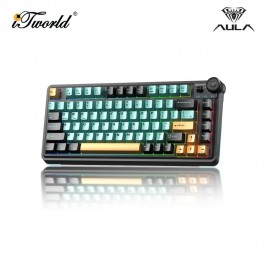 AULA AU75 Dark Green Orange Multi Mode Mechanical Keyboard with Bloomfield Switch 