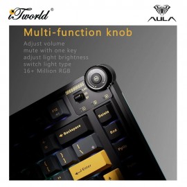 AULA AU75 Dark Green Orange Multi Mode Mechanical Keyboard with Bloomfield Switch 