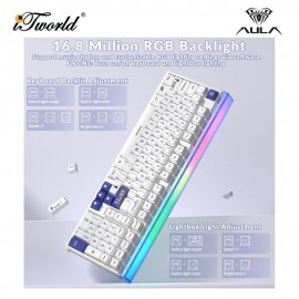 AULA HERO99 White Blue Magnetic Keyboard with Wing Chun Magnetic Switch