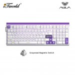 AULA HERO99 White Purple Magnetic Keyboard with Graywood Magnetic Switch