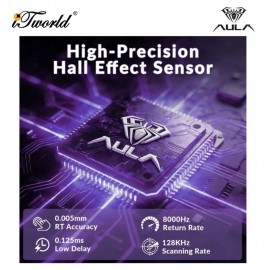 AULA HERO99 White Purple Magnetic Keyboard with Graywood Magnetic Switch