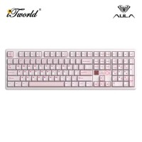 AULA F108 PRO V2 Pink Multi Mode Mechanical Keyboard with Mint Switch