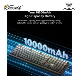 AULA F108 PRO V2 Pink Multi Mode Mechanical Keyboard with Mint Switch