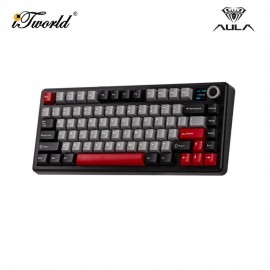AULA F75MAX Black Grey Red Multi Mode Mechanical Keyboard with Reaper Switch