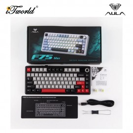 AULA F75MAX Black Grey Red Multi Mode Mechanical Keyboard with Reaper Switch