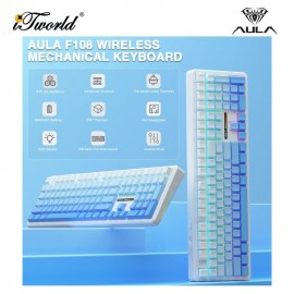 AULA F108 PRO Gradient Blue Multi Mode Mechanical Keyboard with Zephyr Switch