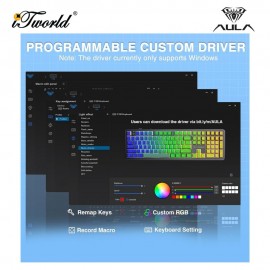 AULA F108 PRO Gradient Blue Multi Mode Mechanical Keyboard with Zephyr Switch