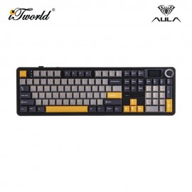 AULA F108 PRO Grey Yellow Multi Mode Mechanical Keyboard with Reaper Switch