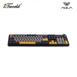 AULA F108 PRO Grey Yellow Multi Mode Mechanical Keyboard with Reaper Switch