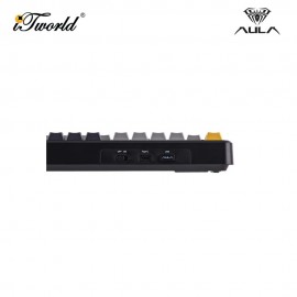AULA F108 PRO Grey Yellow Multi Mode Mechanical Keyboard with Reaper Switch