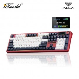 AULA F108 PRO Red Dark Blue White Multi Mode Mechanical Keyboard with Zephyr Switch