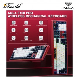 AULA F108 PRO Red Dark Blue White Multi Mode Mechanical Keyboard with Zephyr Switch