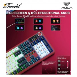 AULA F108 PRO Red Dark Blue White Multi Mode Mechanical Keyboard with Zephyr Switch