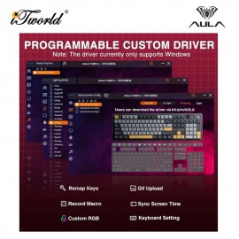 AULA F108 PRO Red Dark Blue White Multi Mode Mechanical Keyboard with Zephyr Switch
