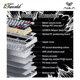 AULA F75 Comic Multi Mode Mechanical Gaming Keyboard with Reaper Switch