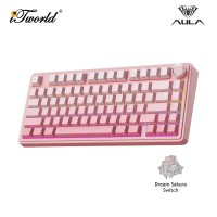 AULA F75 Multi Mode Mechanical Keyboard with Dream Sakura Switch (F75-Gradient Pink)