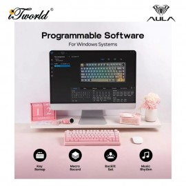 AULA F75 Gradient Pink Multi Mode Mechanical Keyboard with Dream Sakura Switch