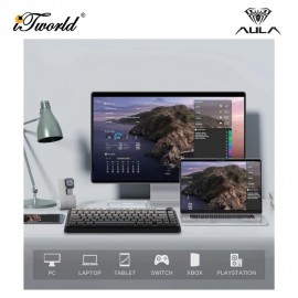 AULA F75MAX Gradient Grey Multi Mode Mechanical Keyboard with Reaper Switch 