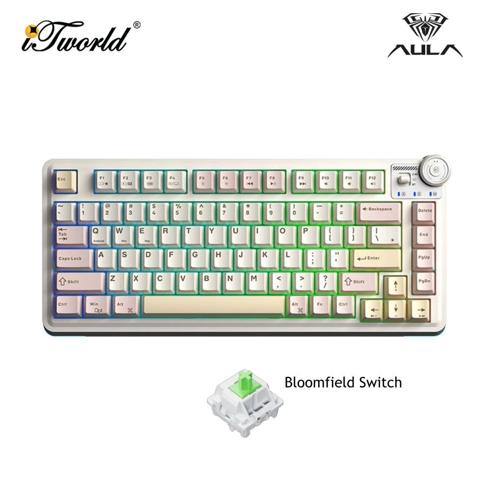 AULA AU75 Cold Brew Milk Tea Multi Mode Mechanical Keyboard with Bloomfield Switch 