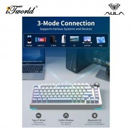 AULA AU75 Sea Salt Blue Multi Mode Mechanical Keyboard with Star Vector Switch