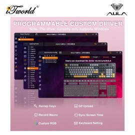 AULA F108 PRO Pink Multi Mode Mechanical Keyboard with Caramel Latte Switch