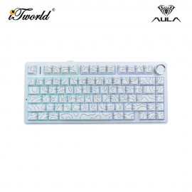 AULA F75 White Contour Multi Mode Mechanical Keyboard with Star Vector Switch